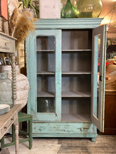 Load image into Gallery viewer, Rare Continental Shabby Chic Chippy Paint Vitrine Cupboard