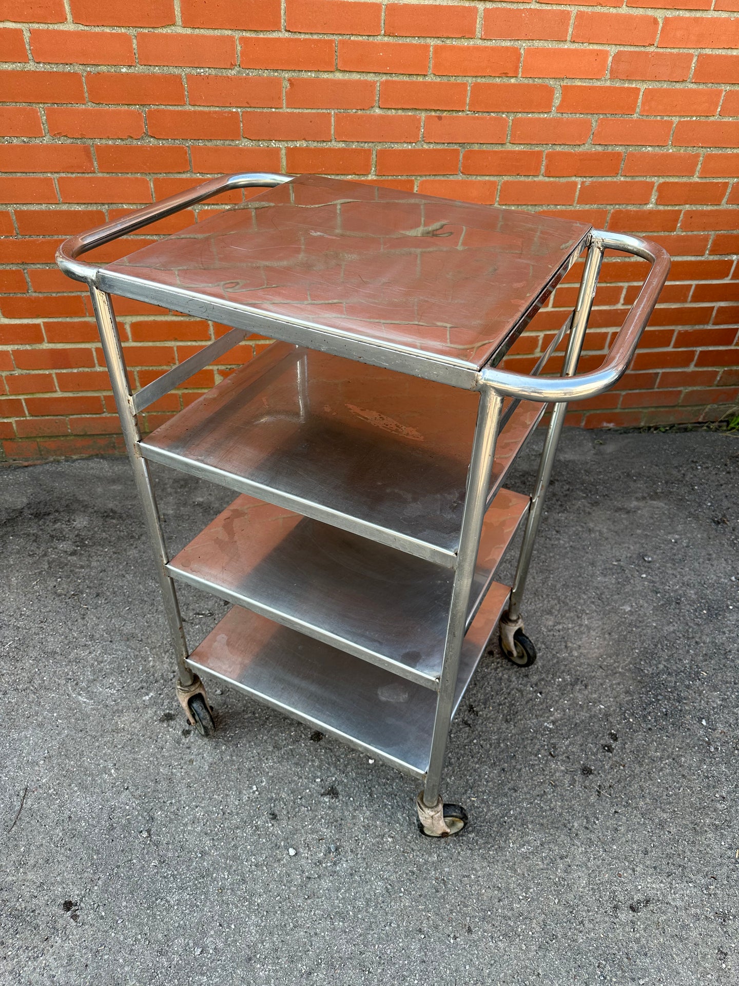 Vintage Stainless Steel Medical/Kitchen Trolley