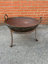 Load image into Gallery viewer, Vintage Indian Kadai Fire Pit Cooking Bowls &amp; Stands Garden Patio