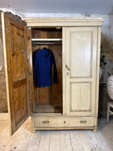 Load image into Gallery viewer, Antique French Armoire Wardrobe Cupboard Original Chippy Paint
