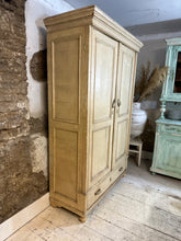 Load image into Gallery viewer, Antique French Armoire Wardrobe Cupboard Original Chippy Paint