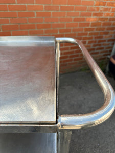 Vintage Stainless Steel Medical/Kitchen Trolley