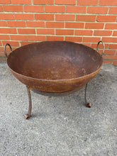 Load image into Gallery viewer, Vintage Indian Kadai Fire Pit Cooking Bowls &amp; Stands Garden Patio