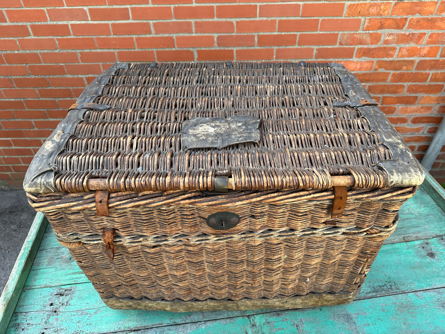 Rare Boar War Basket Trunk Original Lock & Key