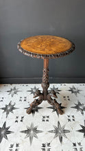 Load image into Gallery viewer, Antique French 19th Century Hunt Side Table Gargoyle Carved Wine Table Marquetry Carved Fruitwood - French General Trading