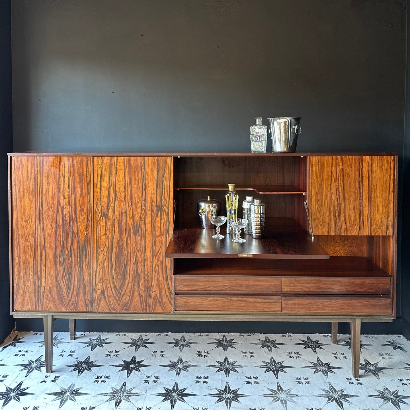 Outstanding Danish Rosewood Mid Century Cocktail Cupboard Cabinet Sideboard 1960’s - French General Trading