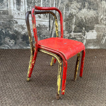 Load image into Gallery viewer, Red Chippy Paint | French Mullca / Mobilor Mid Century Children’s School Chair - French General Trading