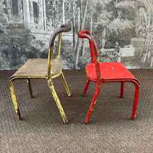 Load image into Gallery viewer, Red Chippy Paint | French Mullca / Mobilor Mid Century Children’s School Chair - French General Trading