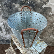Load image into Gallery viewer, Small Vintage Metal Oyster Bucket - ideal bulb planter - French General Trading