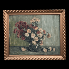 Load image into Gallery viewer, “Strawflowers in Jug” 1948 Oil on Wood Original Midcentury Frame - French General Trading