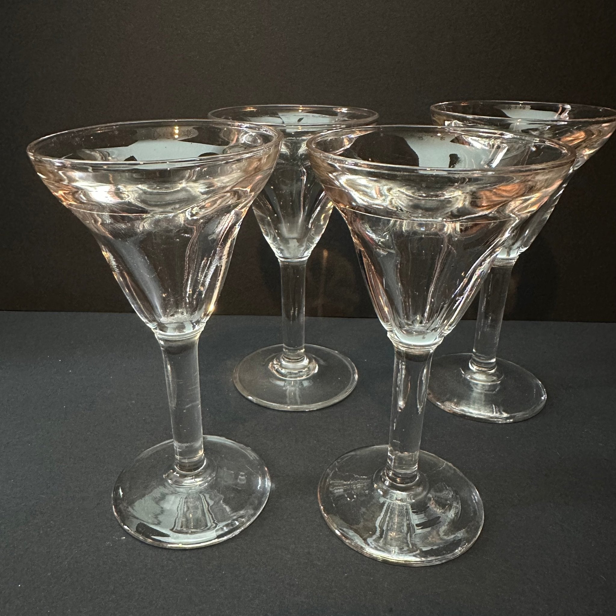 Very Heavy French Bistro Wine Glasses SET (4) Four - Large Bohemian - French  General Trading