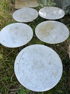 Vintage 60cm Round Zinc Topped Garden Table French Used Black Base 2 person - French General Trading