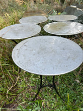 Load image into Gallery viewer, Vintage 60cm Round Zinc Topped Garden Table French Used Black Base 2 person - French General Trading