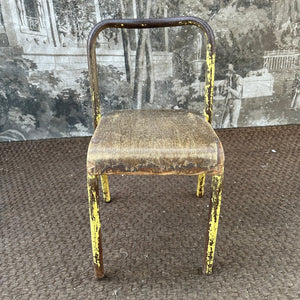 Yellow Chippy Paint | French Vintage Mullca/Mobilor Mid Century Children’s School Chair - French General Trading
