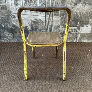 Yellow Chippy Paint | French Vintage Mullca/Mobilor Mid Century Children’s School Chair - French General Trading