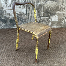 Load image into Gallery viewer, Yellow Chippy Paint | French Vintage Mullca/Mobilor Mid Century Children’s School Chair - French General Trading