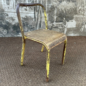 Yellow Chippy Paint | French Vintage Mullca/Mobilor Mid Century Children’s School Chair - French General Trading