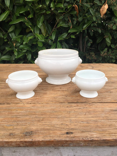 Pair of Pretty French Antique Soup Bowls