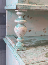 Load image into Gallery viewer, Antique Chippy Paint Buffet deux Corps Kitchen Dresser Cupboard Turquoise Green Blue - French General Trading