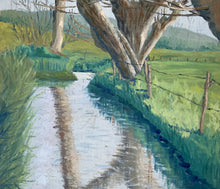 Load image into Gallery viewer, French Original Oil on Canvas - Tree over River - Midcentury Painting - French General Trading