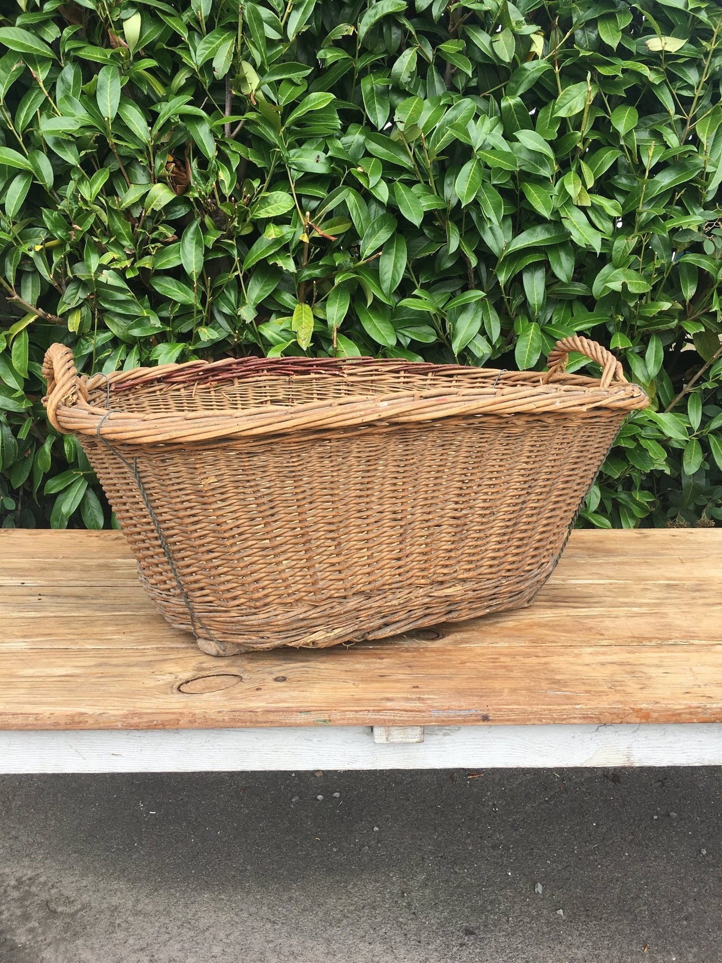 Huge French Vintage Laundry Basket - Nice Strong Condition - French General Trading