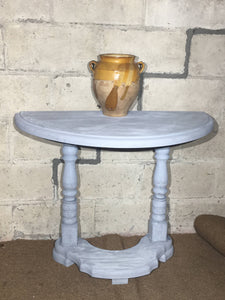 Pretty Painted Vintage Demi Lune Hall Console Side Table