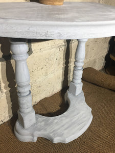 Pretty Painted Vintage Demi Lune Hall Console Side Table