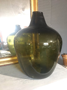 Ukranian Antique Spirit Bottle - Thick Neck - Dark Green - Art Glass /Lamp Base
