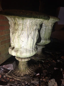 Impressive Pair Of Grecian Style Garden Urns Planters - 126cm High