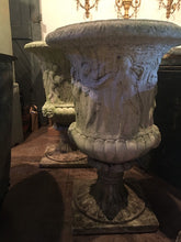 Load image into Gallery viewer, Impressive Pair Of Grecian Style Garden Urns Planters - 126cm High