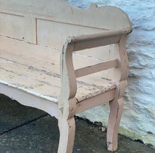 Load image into Gallery viewer, Pretty in Pink - Antique Pine Country Kitchen Bench Seat