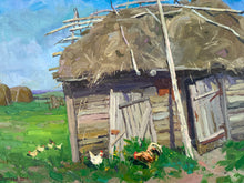 Load image into Gallery viewer, Modern Russian “Hay Barn” Oil on Canvas Original Painting