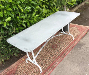 French Design Zinc Metal Garden Table 180cm x 70cm Seats 6-8 people IMMEDIATE DELIVERY
