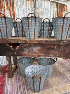 Vintage Galvanised Oyster Bucket