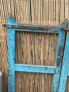 Amazing Vintage Wooden Garden Gate Chippy Blue Paint Original Hinges & Latch