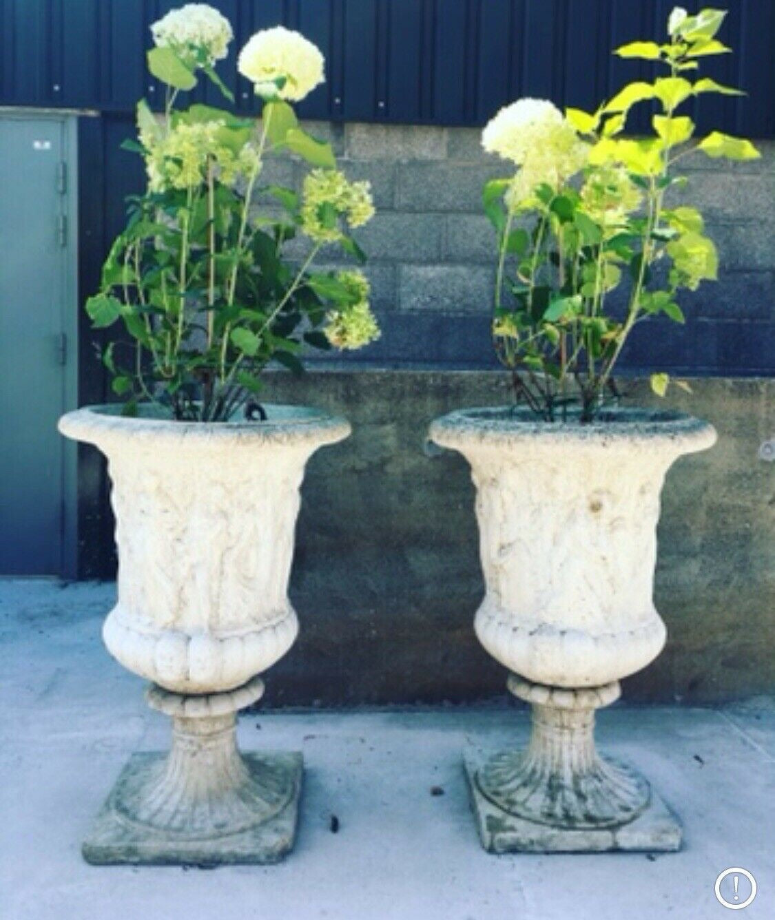 Impressive Pair Of Grecian Style Garden Urns Planters - 126cm High