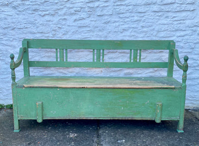 RARE Original Chippy Paint Antique Seating Storage Bench