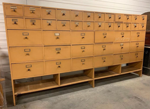 Dutch Pharmacy Shop Vintage Bank of Drawers - 315cm long x 168cm tall