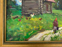 Load image into Gallery viewer, Modern Russian “Henhouse” Oil on Canvas - Framed Painting
