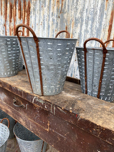 Vintage Galvanised Oyster Bucket