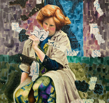 Load image into Gallery viewer, Huge Original Oil Painting “Picking Flowers” by James WOOD 1889-1975