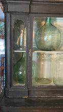 Load image into Gallery viewer, French Antique Chateau Glazed Vitrine Cabinet Bohemian Black Curved