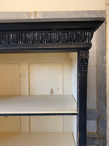 Antique Pine Open Bookcase Cupboard Black/Cream