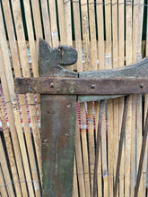 Load image into Gallery viewer, Vintage Cutting Garden Gate Original Chippy Green Paint Patina Cast Hinges Rusty