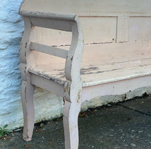 Load image into Gallery viewer, Pretty in Pink - Antique Pine Country Kitchen Bench Seat