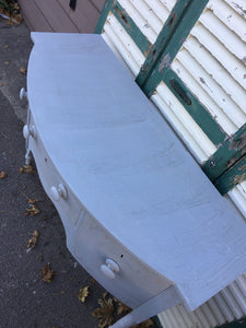 Antique Hall Console Table Crackle Pale Grey Painted Finish