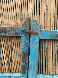 Amazing Vintage Wooden Garden Gate Chippy Blue Paint Original Hinges & Latch