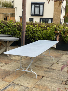 XL Zinc Top Metal Garden Table | seats 12-14 | 280cm long x 90cm wide