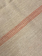 Load image into Gallery viewer, Antique Linen Sack Cloth - Large Piece - Pink / Pale red stripes