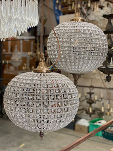 French Glass Ball Chandelier